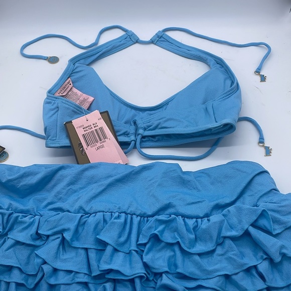 🦋🐬💙NWT RARE Vintage Y2K Juicy Couture Bikini in Washed Blue - Picture 10 of 11